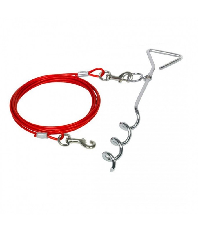 Duvo Tie out stake with rope Red 40cm[Length - 40cm]