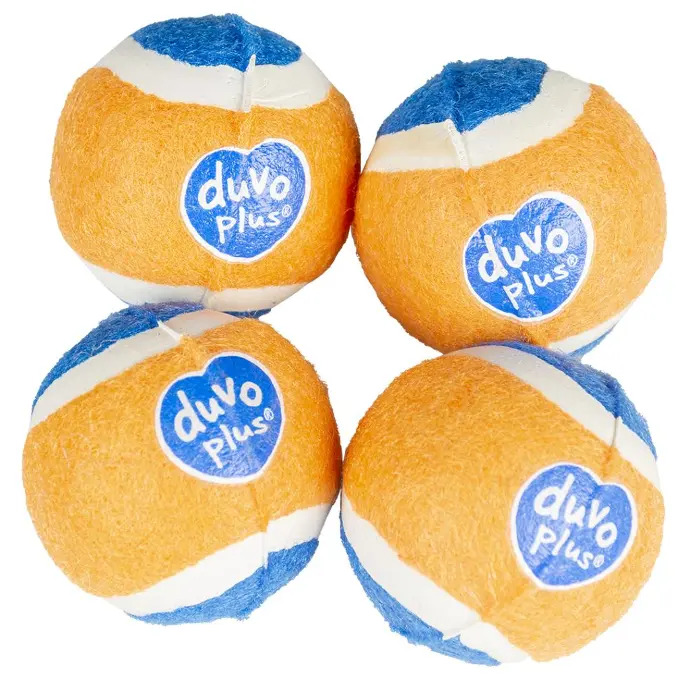 Duvo+ Tennisball Dog & Cat Orange/Blue S - 4Pcs - Ø4,2cm