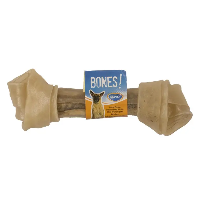 Duvo Raw Hide Bone Knot 15cm,50 - 60g[Length - 15cm]