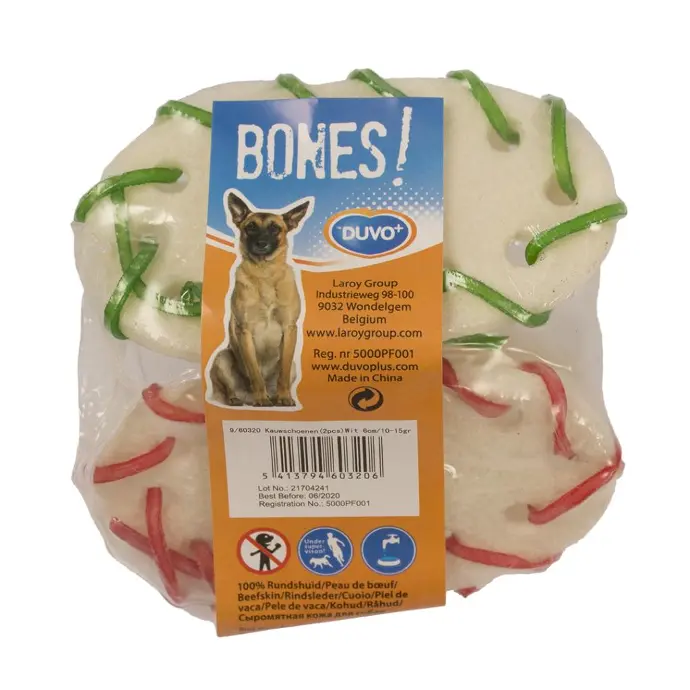 Duvo Bone Shoe Rawhide White Coloured Laces 2pcs - 6cm[Length - 6cm]