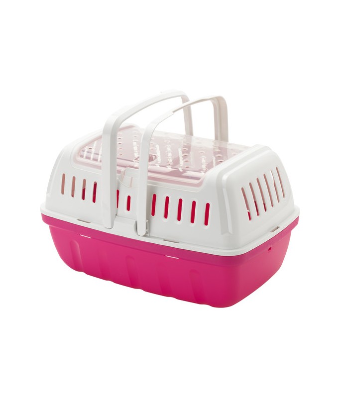 Moderna Hipsters-Pet Carrier (Small: L 22.9 x W 16.9 x H 15.5 cm Large: L 40 x W 25.8 x H 22.4 cm)[Color - Pink, Size - S]