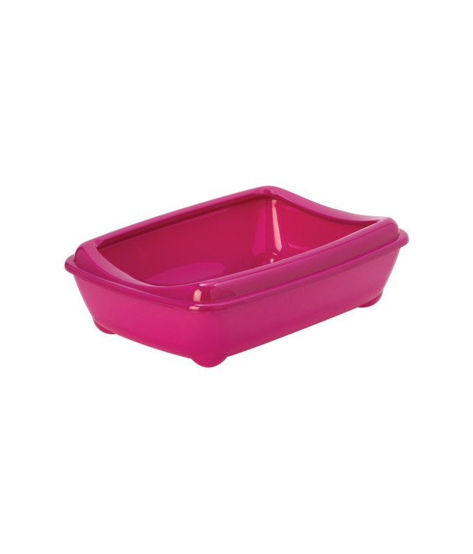 Moderna Arist-O-Tray-Cat Litter Tray[Color - Pink, Size - M (With Rim)]