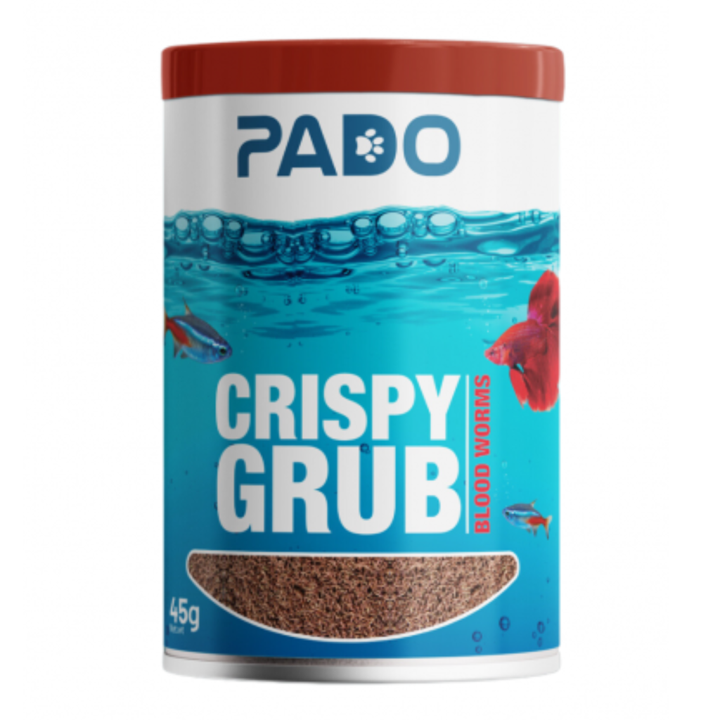 Pado Crispy Grub Blood Worms Fish Food 45g (500ml)[Weight - 45g]
