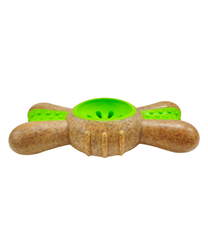 Pado Bow Tie Nylon and Wood TPR Dog Treat Toy 14x6x3.5 cm