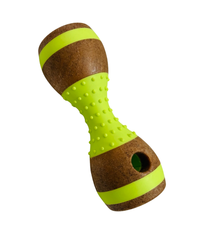 Pado Dumbbell Nylon And Wood TPR Dog Treat Toy 15.2x6x6 cm