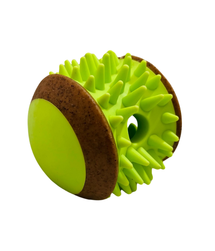 Pado Spiky Ball Nylon And Wood TPR Dog Treat Toy  8.5x8.5x7.7 cm