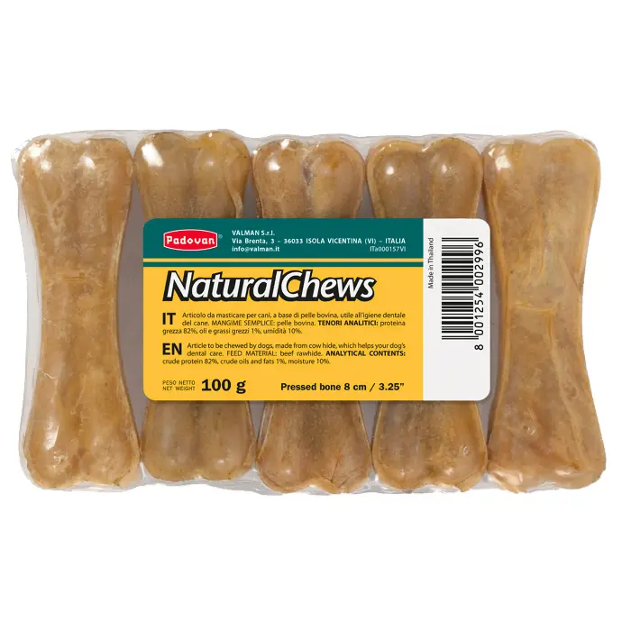 Padovan Natural Chews Bone[Weight - 100g, Count - 5, Size - 8cm]