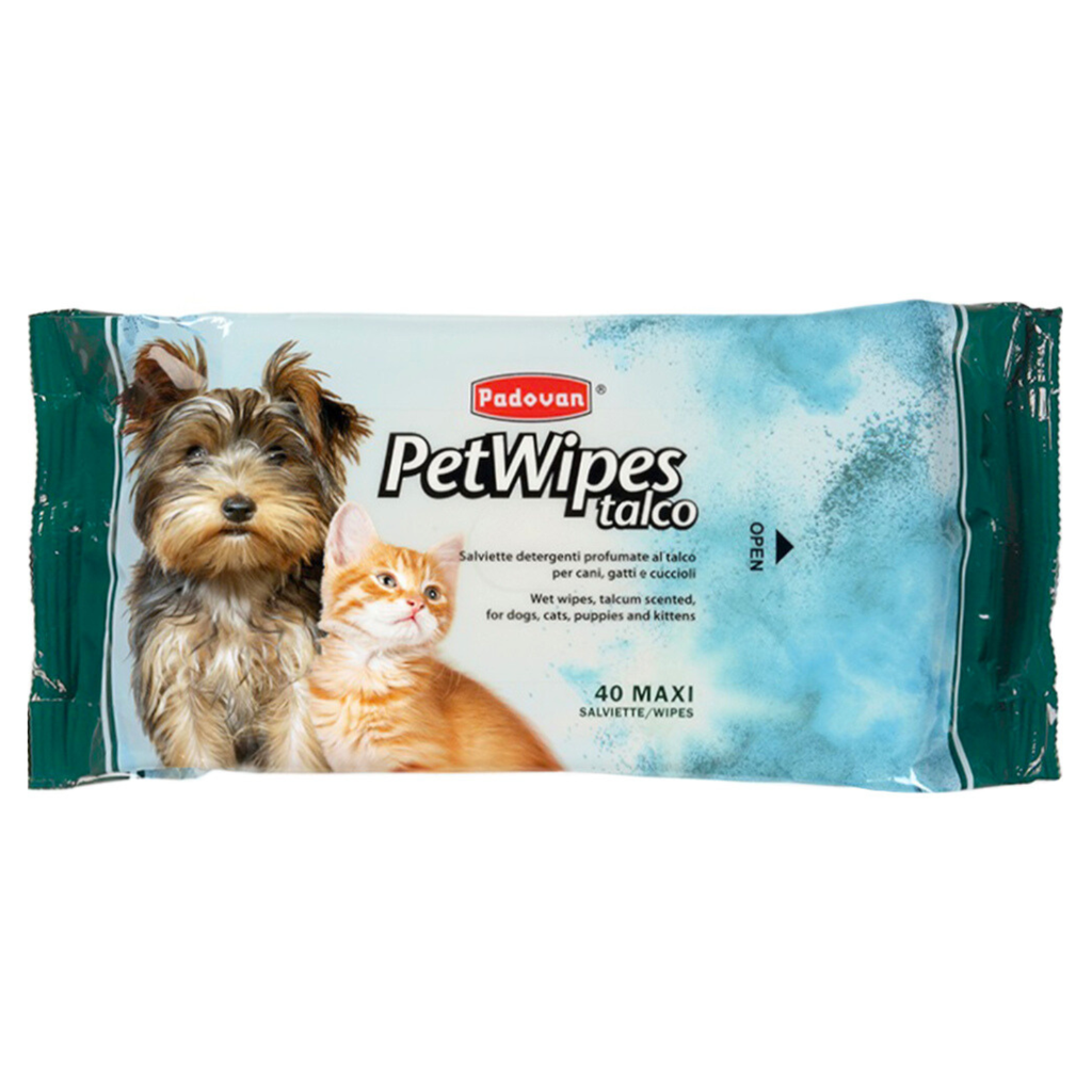 Padovan Pet Wipes Talc (40 Wipes)