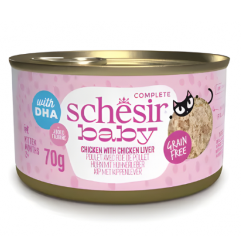 Schesir Baby Kitten Wholefood - Chicken With Chicken Liver 70g (Min Order- 12 Cans)