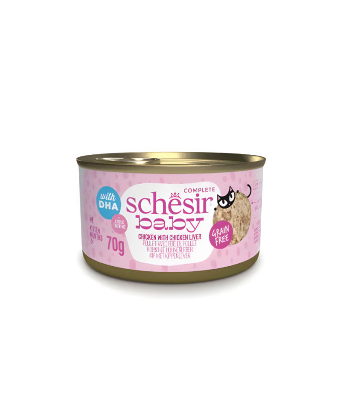 Schesir Baby Kitten Wholefood - Chicken With Chicken Liver 70g (Min Order- 12 Cans)