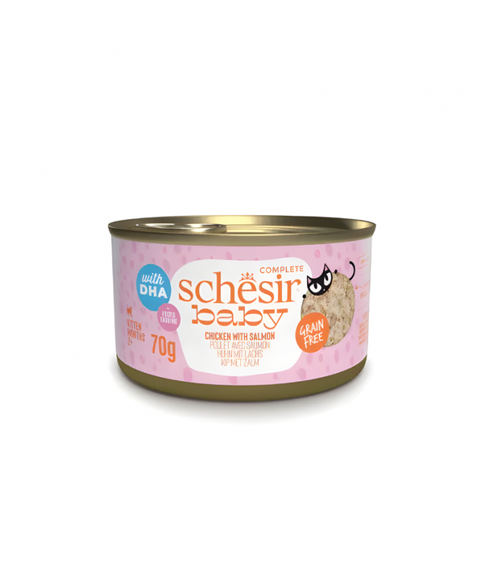 Schesir Baby Kitten Wholefood - Chicken With Salmon 70g (Min Order- 12 Cans)