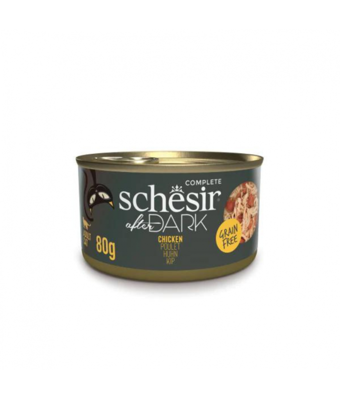 Schesir After Dark Wholefood In Broth For Cat - Chicken 80g (Min Order- 12 Cans)