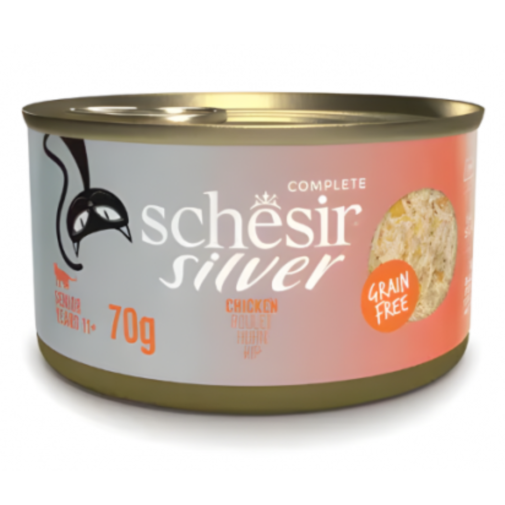 Schesir Silver Senior Cat Wholefood - Chicken 70g (Min Order- 12 Cans)
