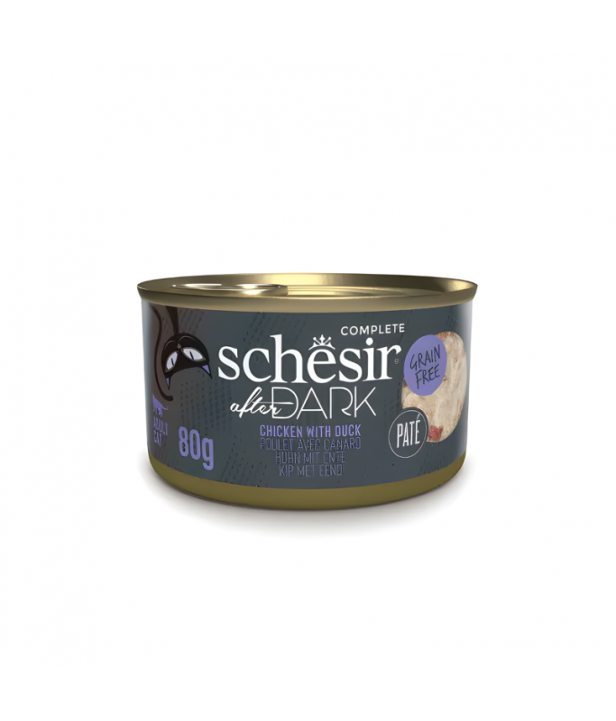 Schesir After Dark Patè For Cat - Chicken With Duck 80g (Min Order- 12 Cans)