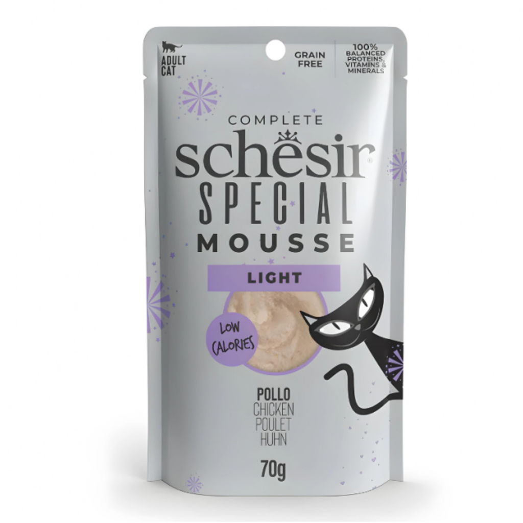 Schesir Special Mousse (Light) For Cat - Chicken 70g  (Min Order- 12 Pouch)