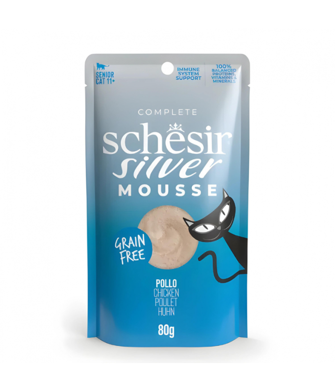 Schesir Silver Mousse Senior Cat - Chicken 80g (Min Order- 12 Pouch)