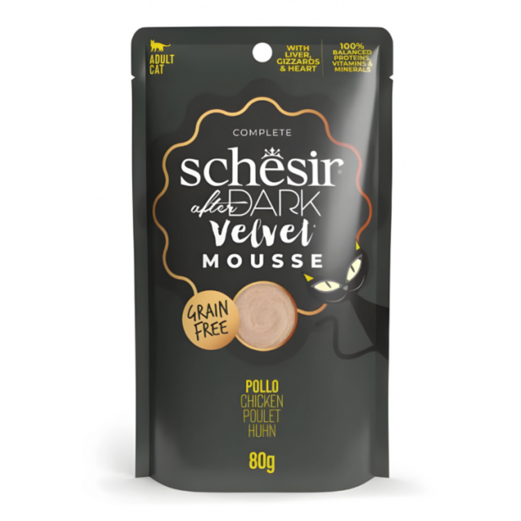 Schesir After Dark Velvet Mousse For Cat - Chicken 80g (Min Order- 12 Pouch)