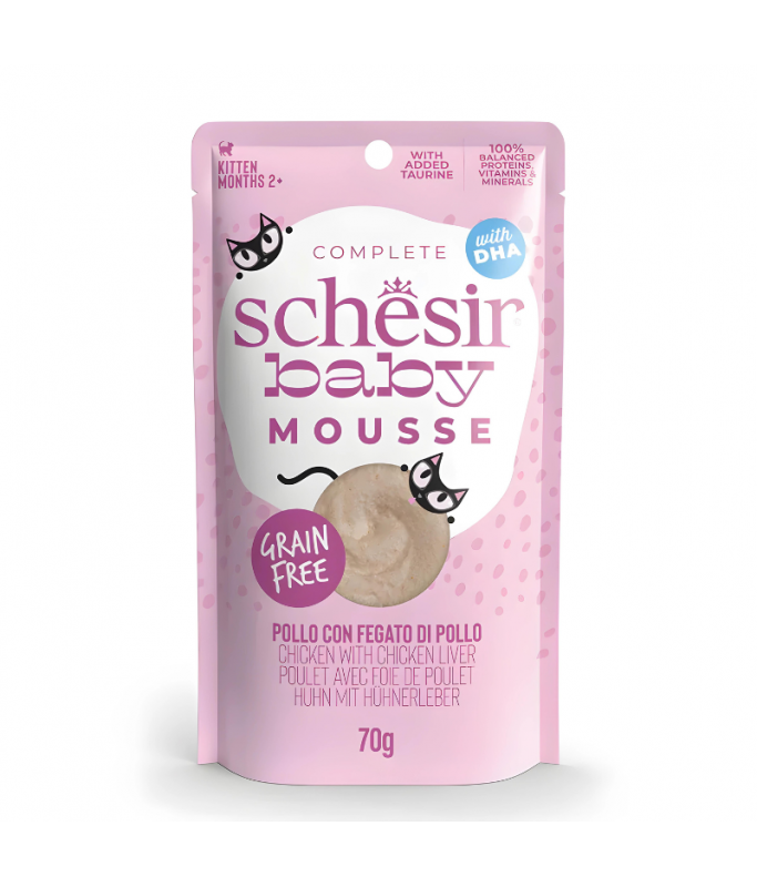 Schesir Baby Mousse Kitten - Chicken With Chicken Liver 70g (Min Order- 12 Pouch)