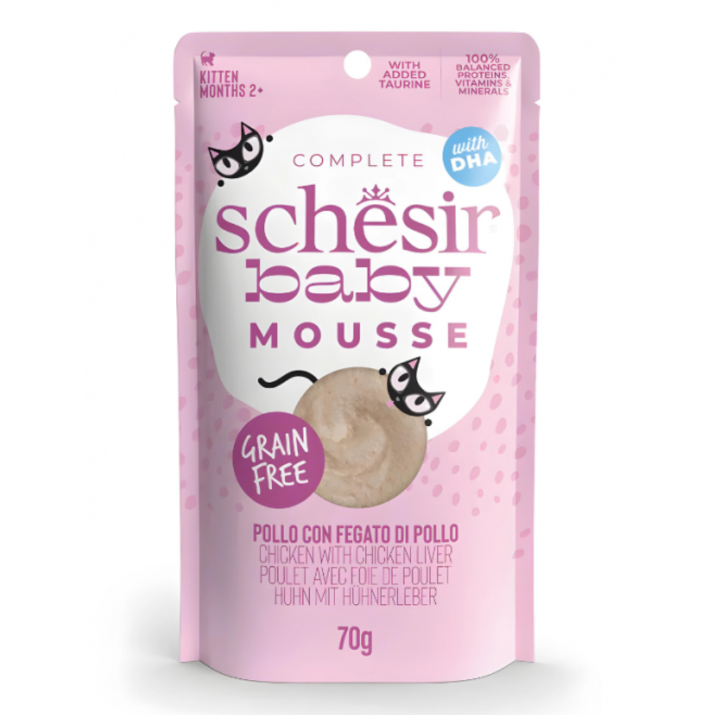 Schesir Baby Mousse Kitten - Chicken With Chicken Liver 70g (Min Order- 12 Pouch)