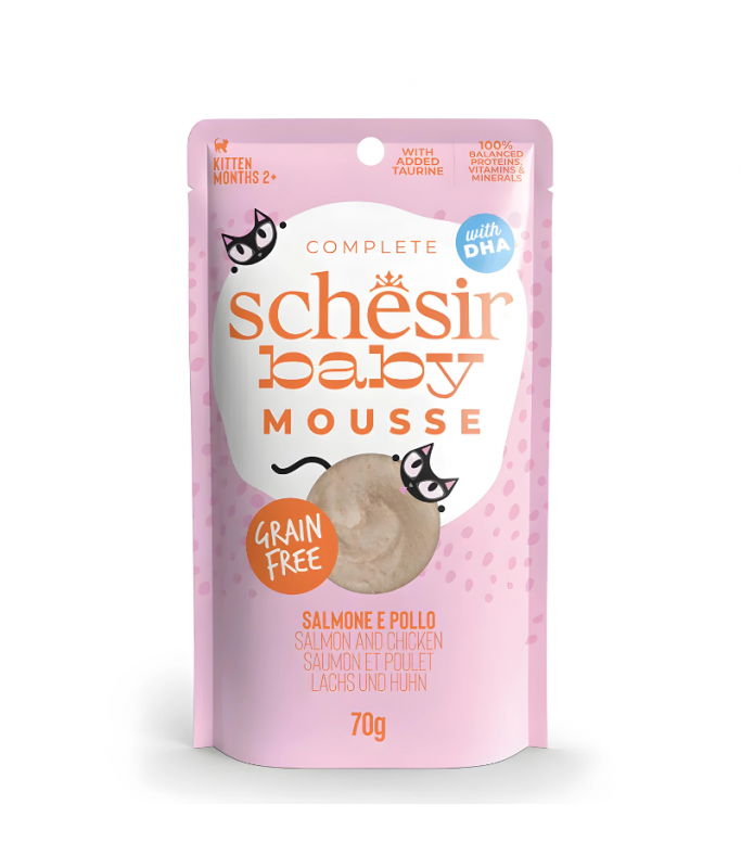 Schesir Baby Mousse Kitten - Salmon And Chicken 70g (Min Order- 12 Pouch)