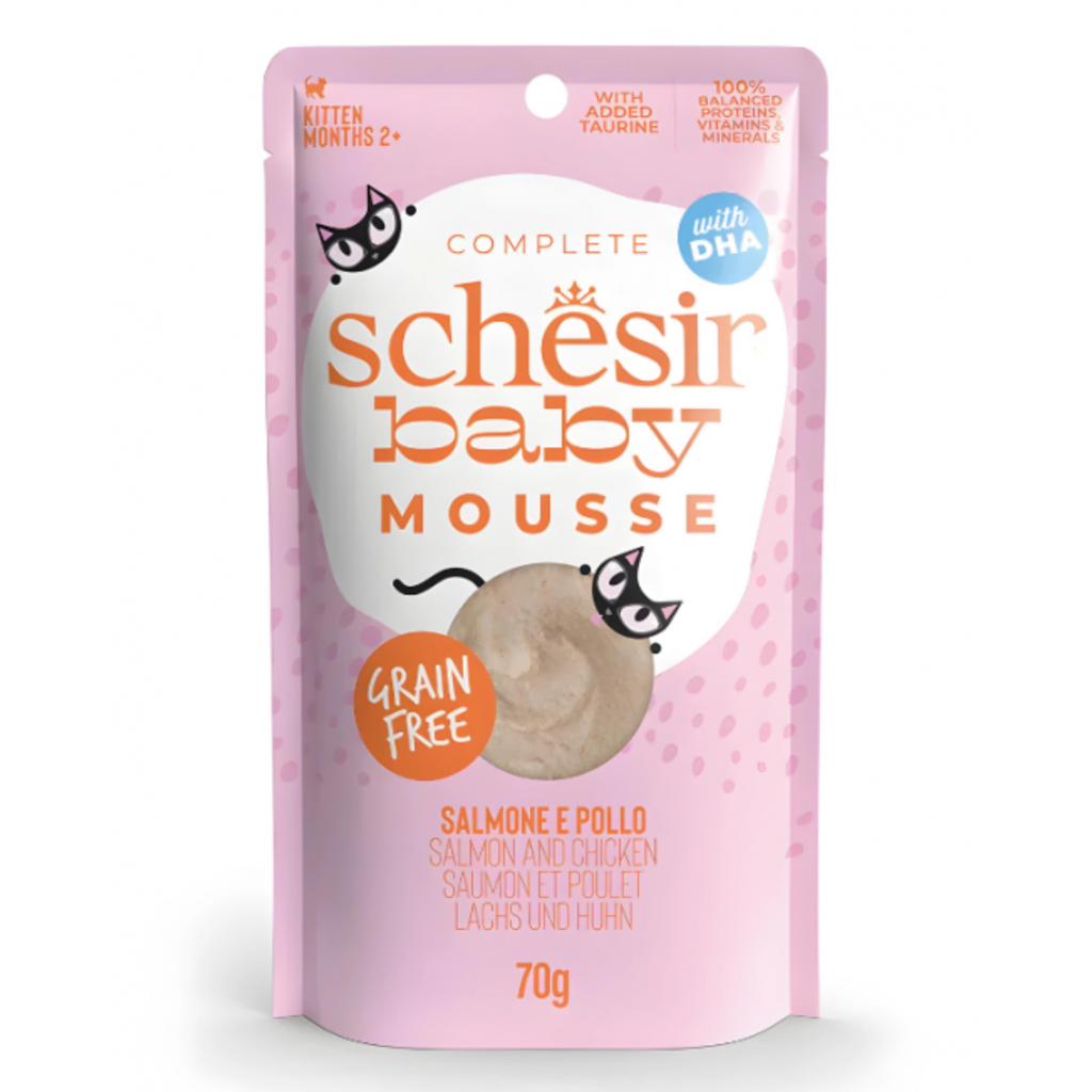 Schesir Baby Mousse Kitten - Salmon And Chicken 70g (Min Order- 12 Pouch)