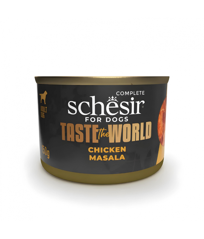 Schesir Taste The World Dog Wholefood - Chicken Masala 150g (Min Order-  8 Cans)