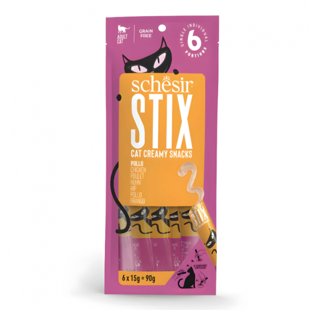 Schesir Stix Treat For Cat In Cream - Chicken 6x15g