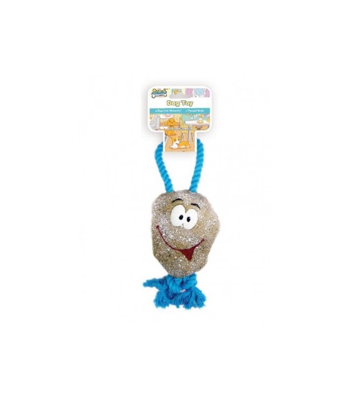 Soleil Pets Dog Toy Ball Rock with Rope[Size - 35cm]