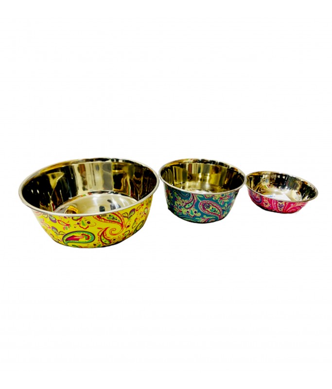 Pado Antiskid Pet Bowl With Flower Finish[Diameter - 15cm]