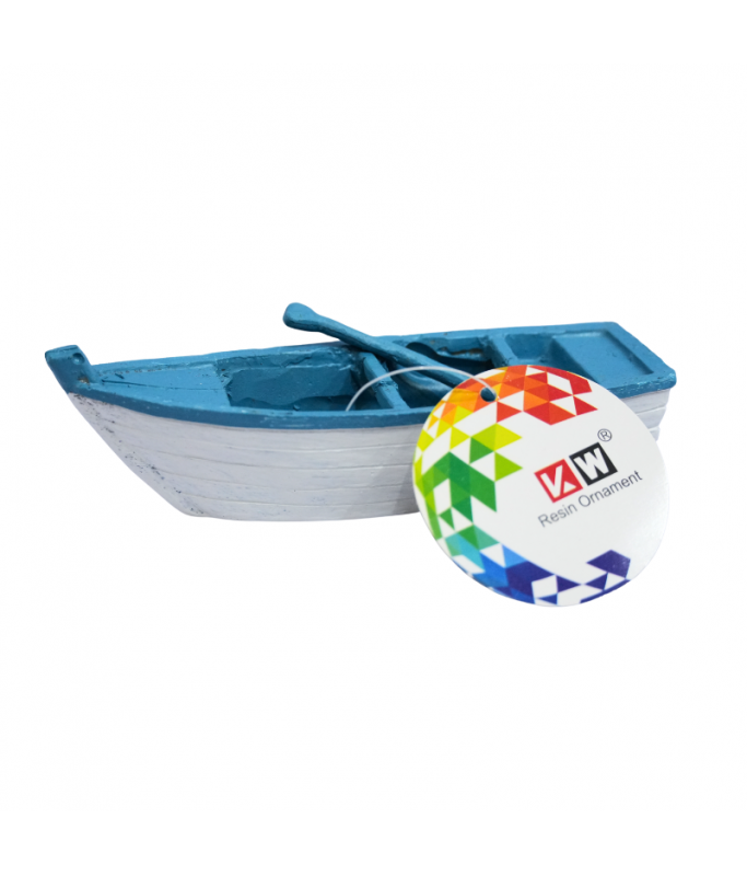 KW Zone Resin Ornament Boat Aquarium Decoration, 13.5x4.5x4cm