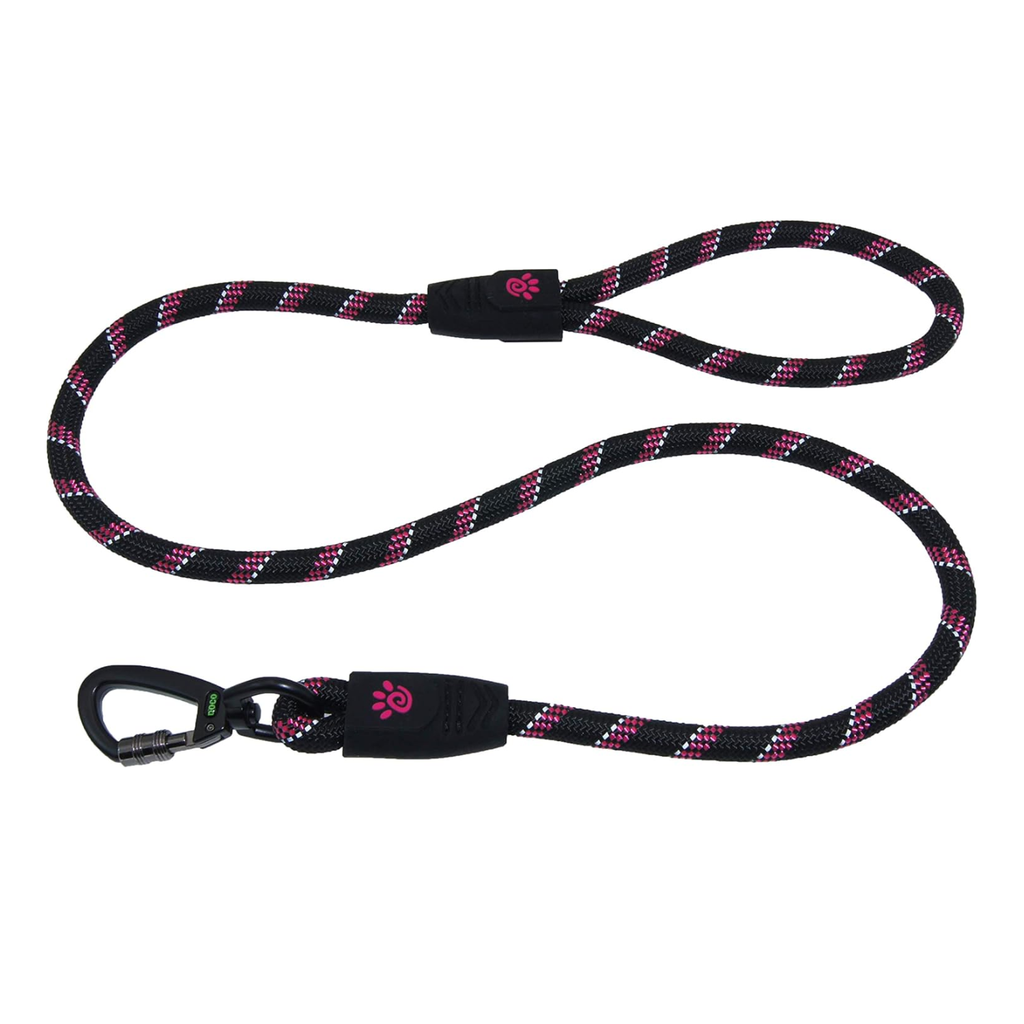 Doco 5ft Reflective Rope Leash With Click & Lock Snap (DCROPE5060)[Color - Pink, Size - S]