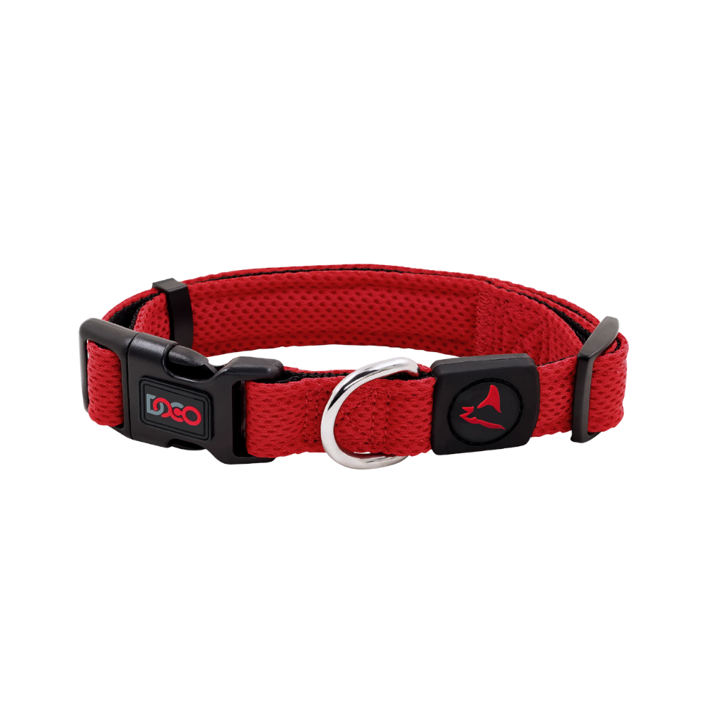 Doco Puffy Mesh Collar (DCA102)[Color - Red, Size - L]