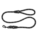 Doco Reflective Rope Leash With Plastic Encased Handle Loop (1/2" Width) - 6ft - Large - DCROPE2072[Color - Black]