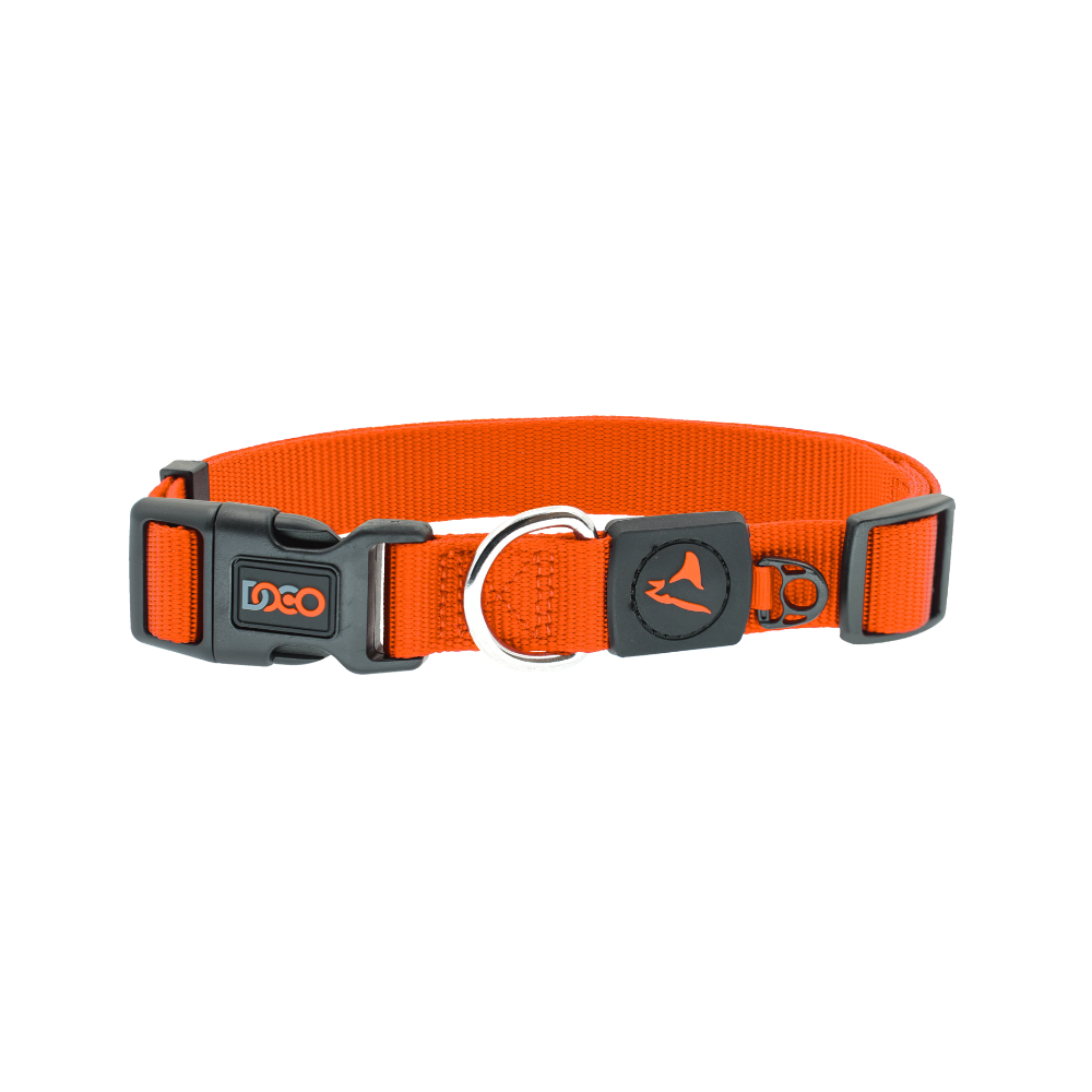 DOCO Signature Nylon Collar - 3.8 x 51-78cm[Size - XL, Color - Safety Orange]