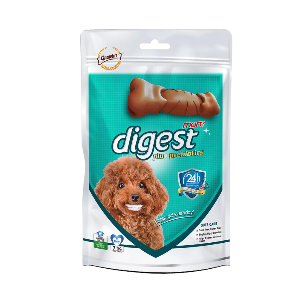 Gnawlers 3"More Digest Plus Prebiotics  For Dogs 7pcs/pack (105g)