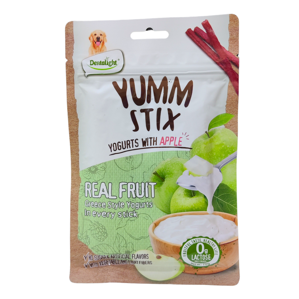 Dentalight Yumm Stix For Dogs-Wet & Soft - Yogurts With Apple 70g