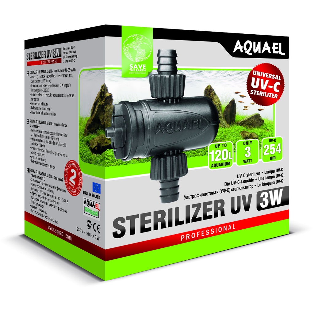 Aquael UV-C Sterilizer [UV Lamp:3w] Upto 120L Aquarium