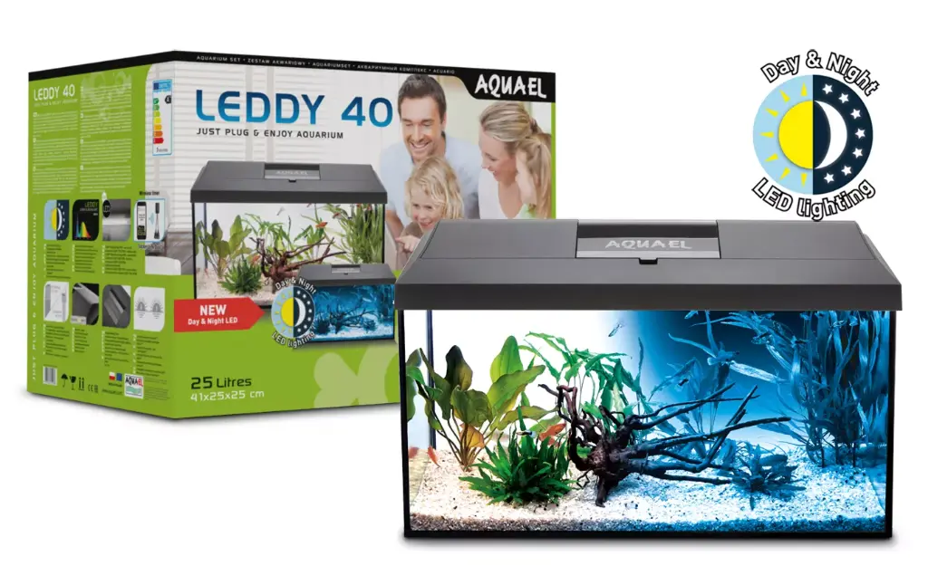 Aquael Aquarium Set Leddy 40 Black Day & Night 