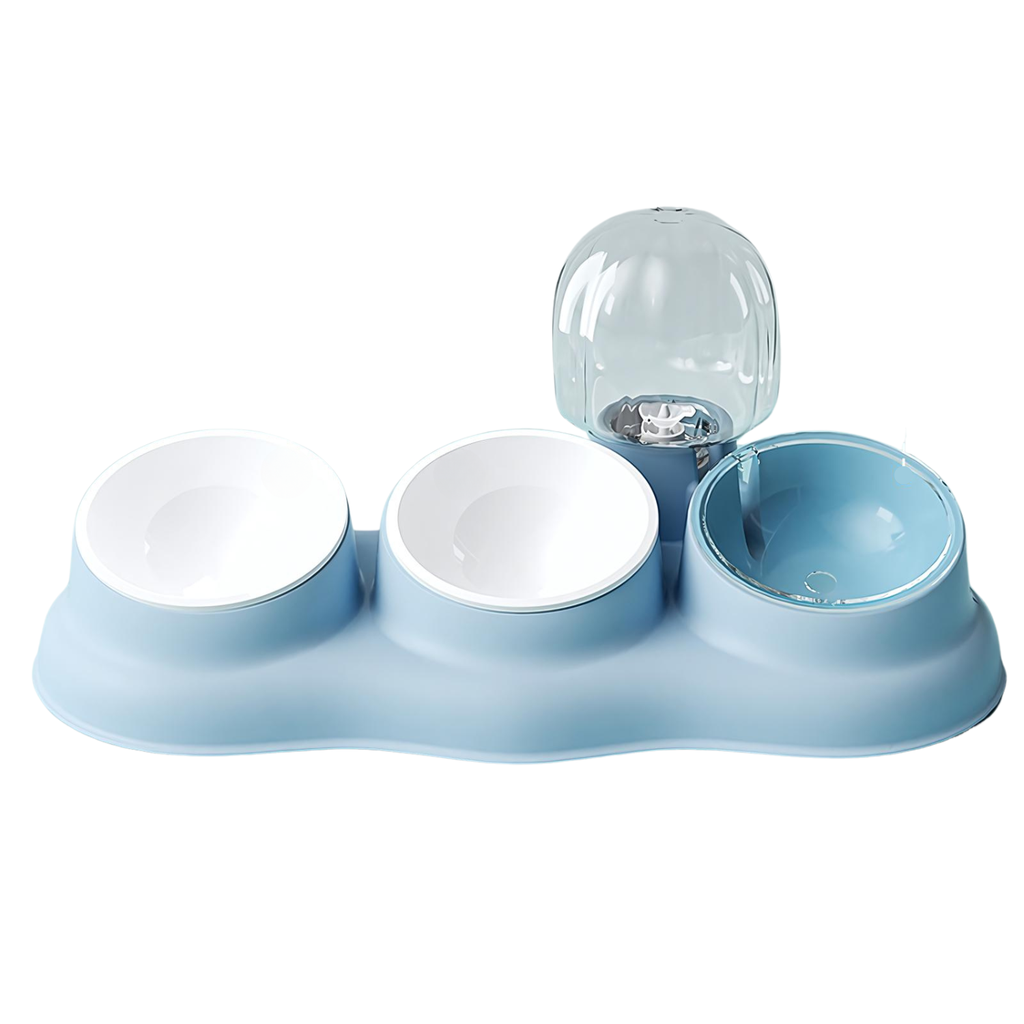 Pado Tripple Bowl with Dispenser-Blue  43*13*23cm