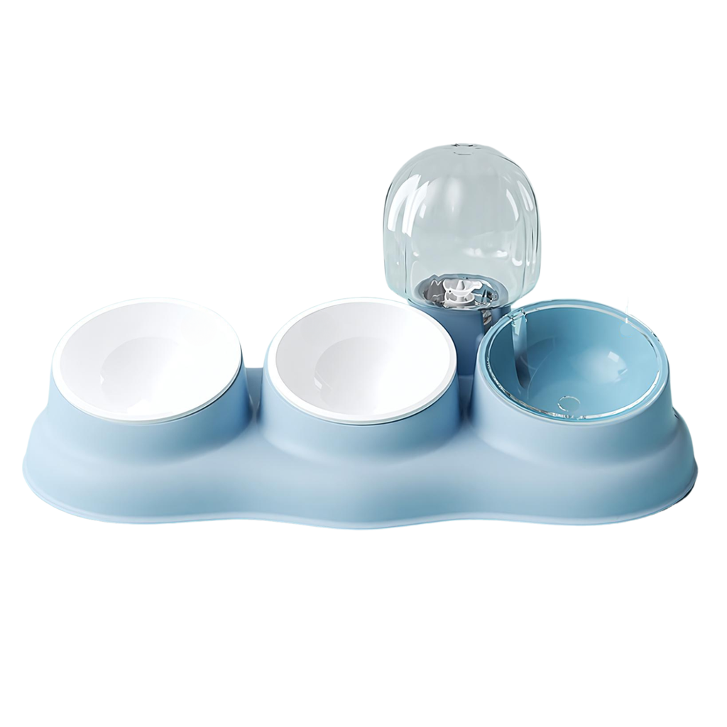 Pado Tripple Bowl with Dispenser-Blue  43*13*23cm