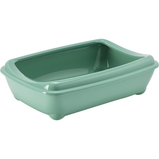 Moderna Arist-O-Tray-Cat Litter Tray 57.2 x 43.2 x 15.7 cm (With Rim) -Green