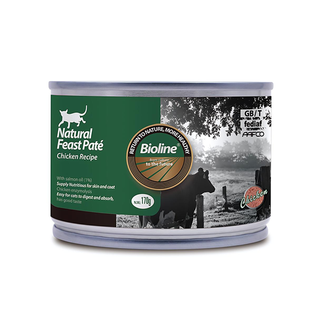 Bioline Natural Feast Pate Cat Can Chicken Recipe 170g