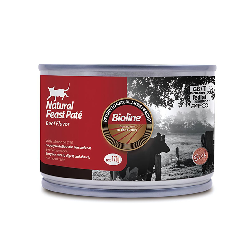 Bioline Natural Feast Pate Cat Can Beef Flavor 170g