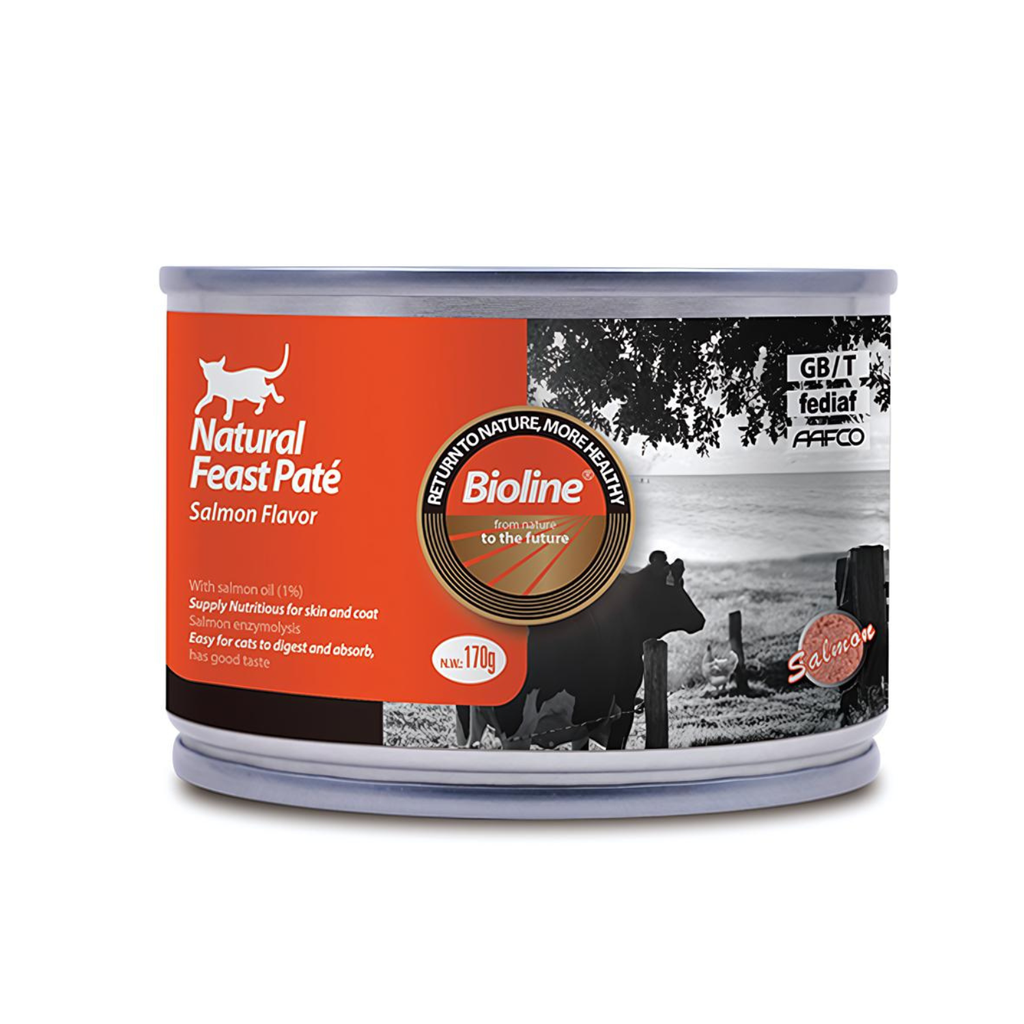 Bioline Natural Feast Pate Cat Can Salmon Flavor 170g