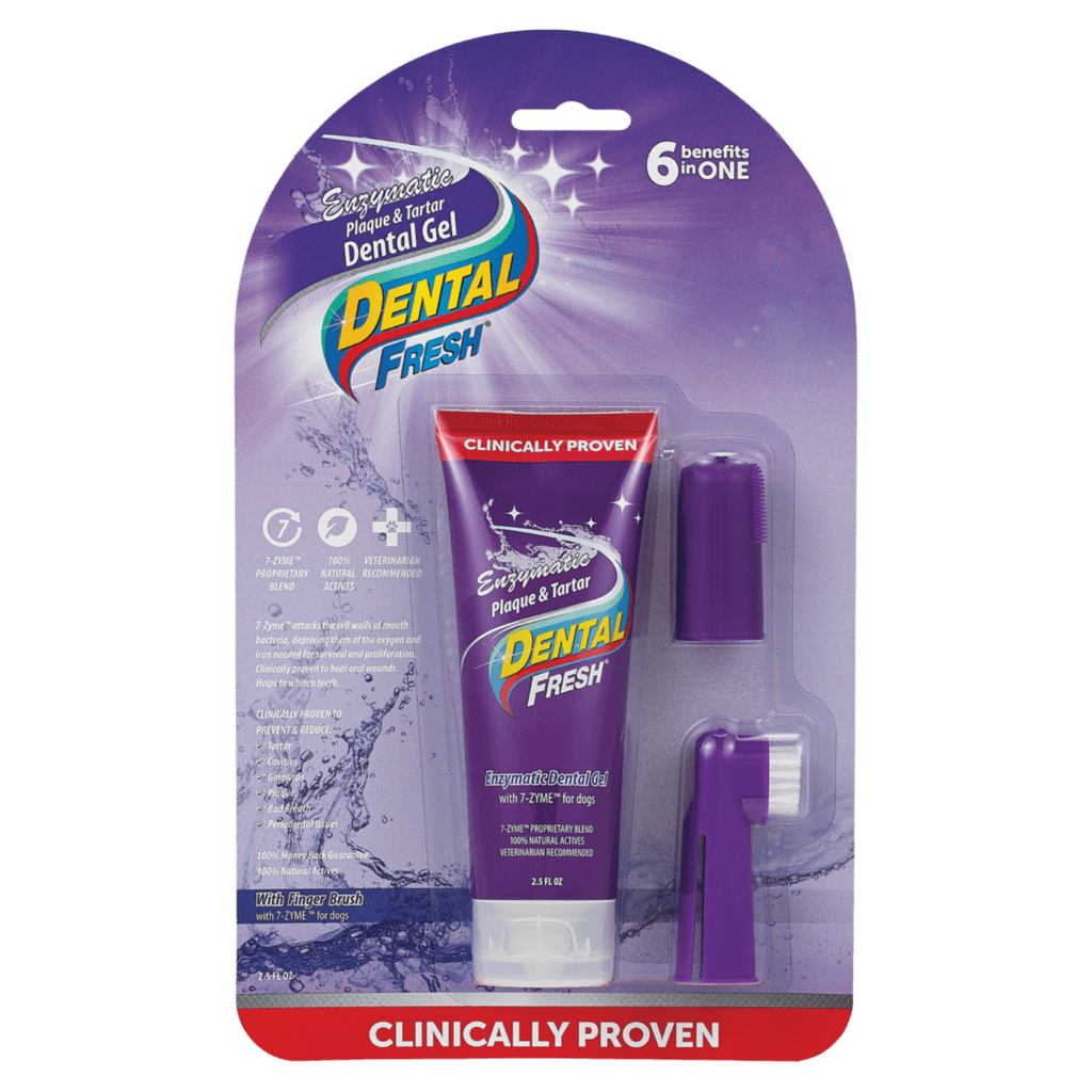 Synergy Labs Dental Fresh Enzymatic Plaque & Tartar Dental Gel with finger brush 2.5 oz - 70.87 g