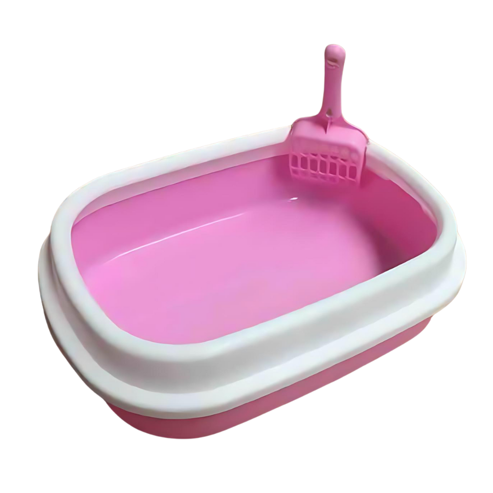 Pado Cat Litter Tray Normal With Scoop 41x31x12cm - Pink