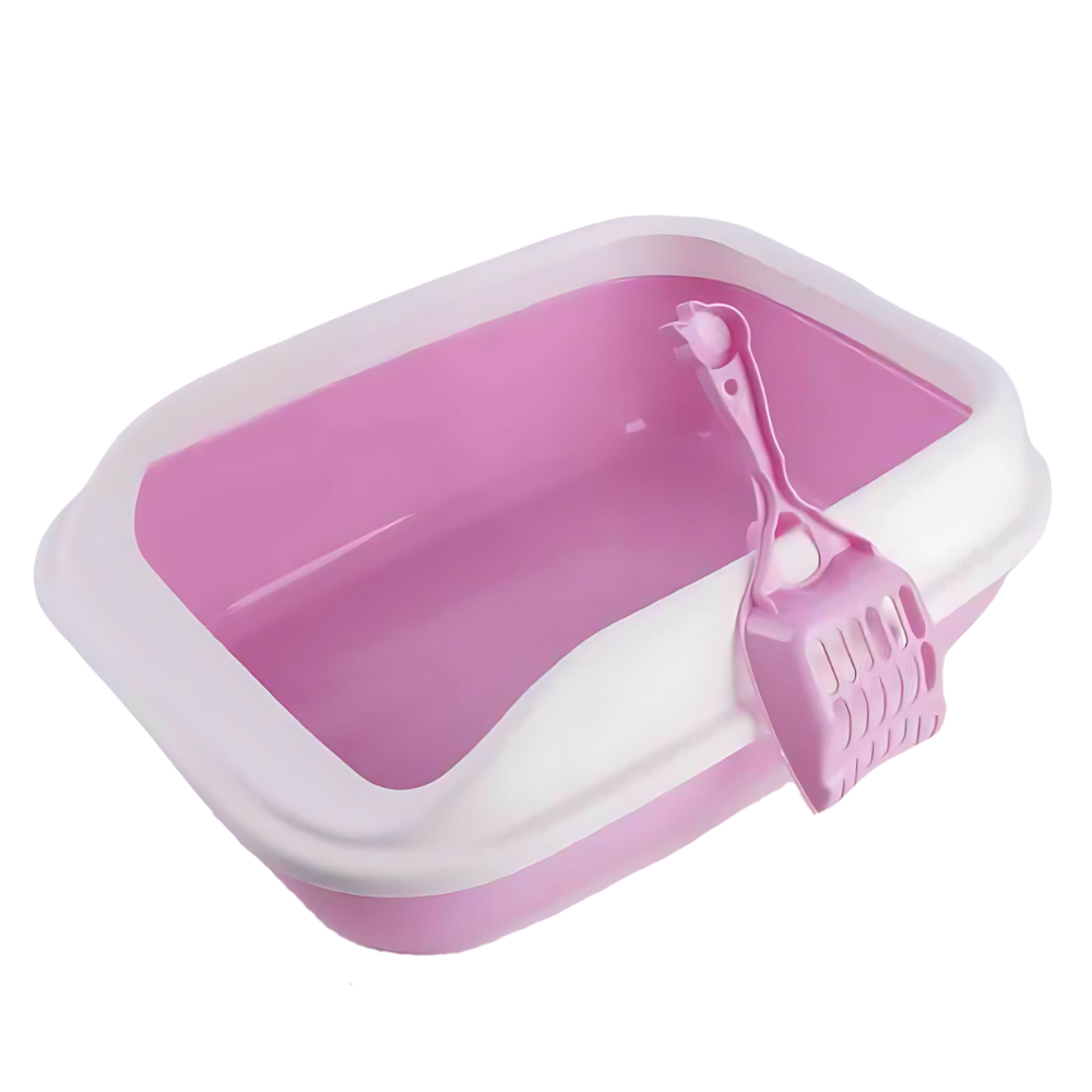 Pado Cat Litter Tray Normal with Scoop 49x36x17cm-Pink