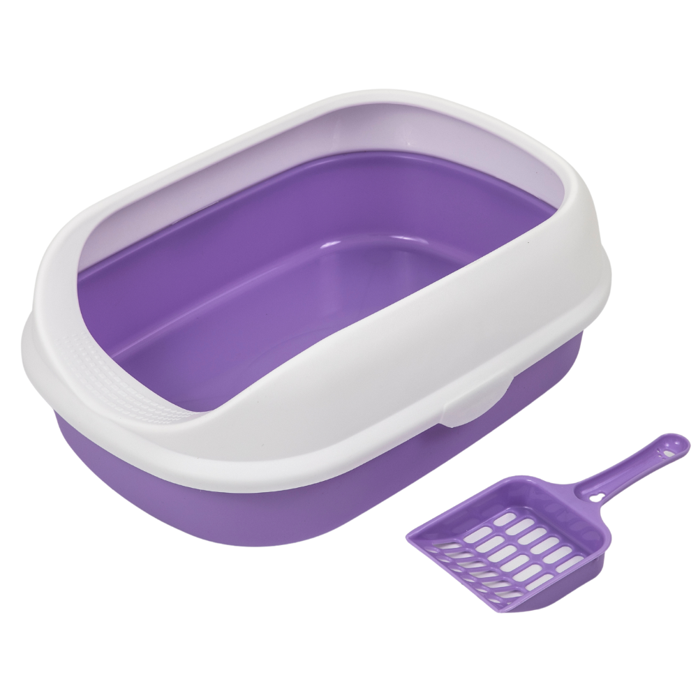 Pado Cat Litter Tray Curved Top 41x31x14cm-Purple