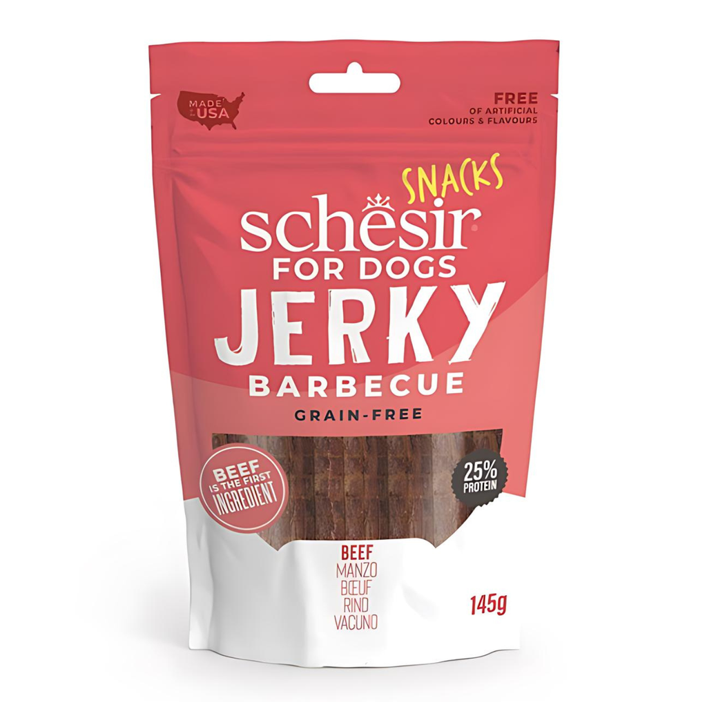 Schesir Grain-Free Dog Snacks Jerky 145g - BBQ Beef