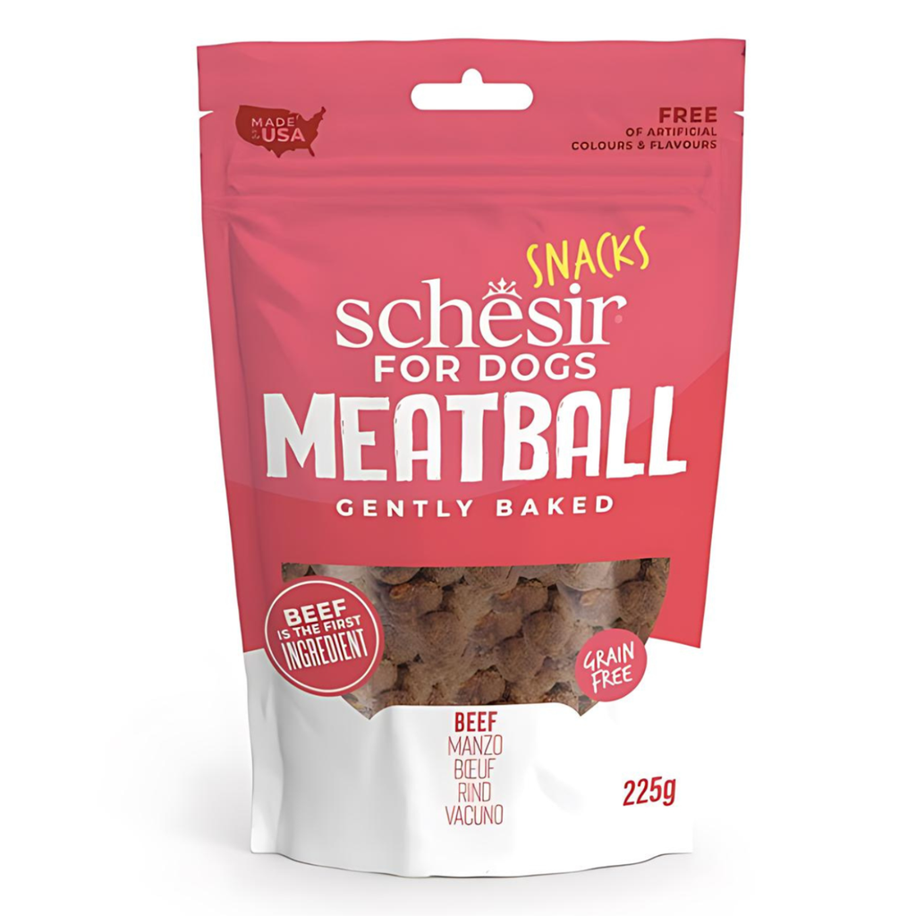 Schesir Grain-Free Dog Snacks Meat Balls 225g - Gently Baked Beef
